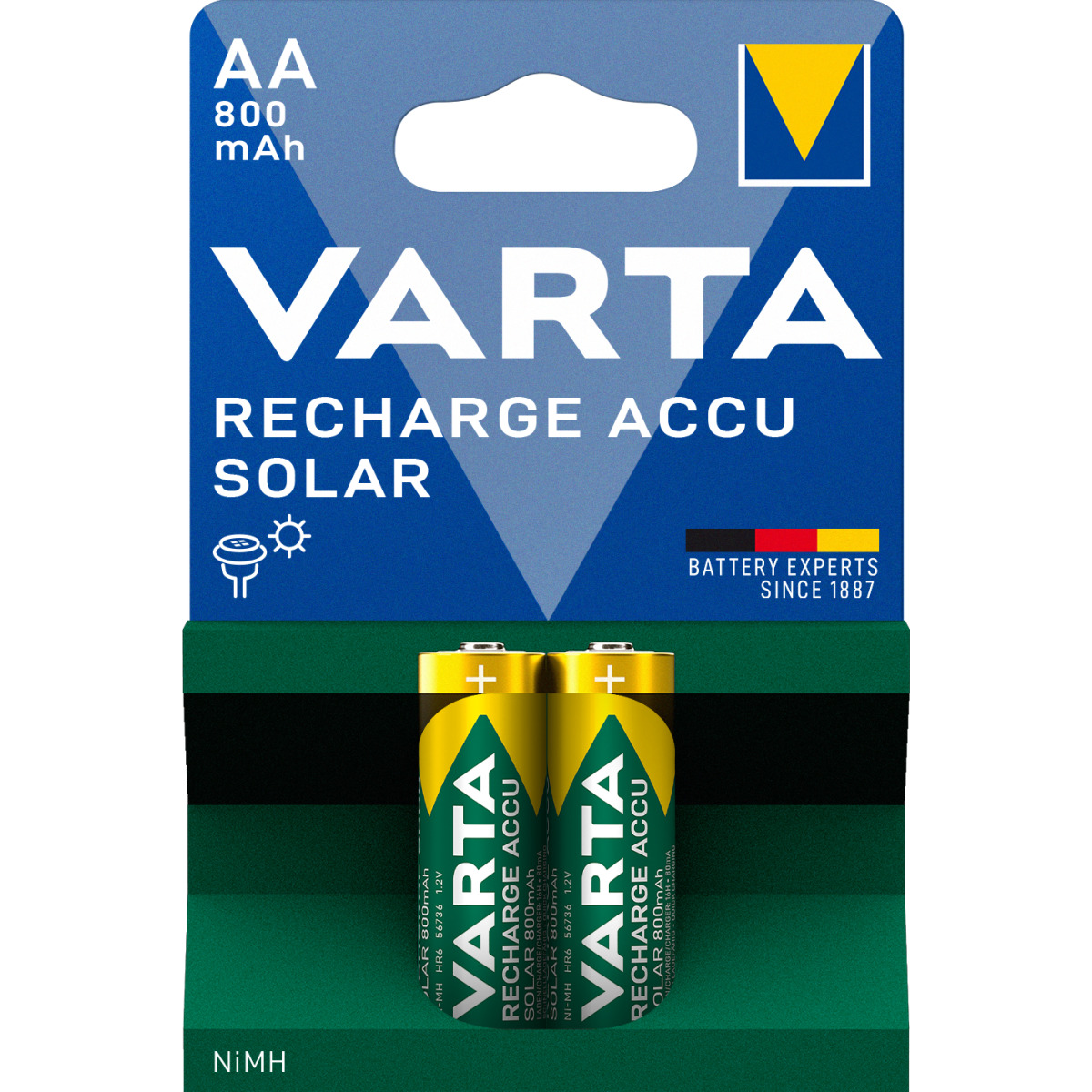 Rechargeable battery Solar AA 800mAh Blister 2